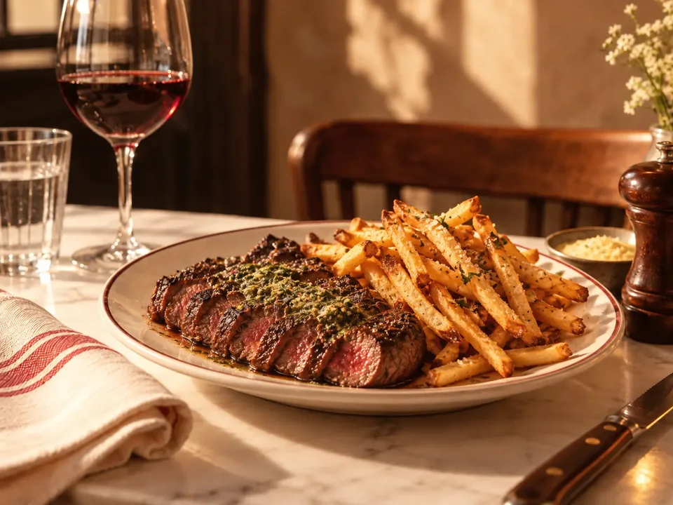Illustrative photograph of steak frites.