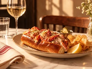 Illustrative photograph of a lobster roll.